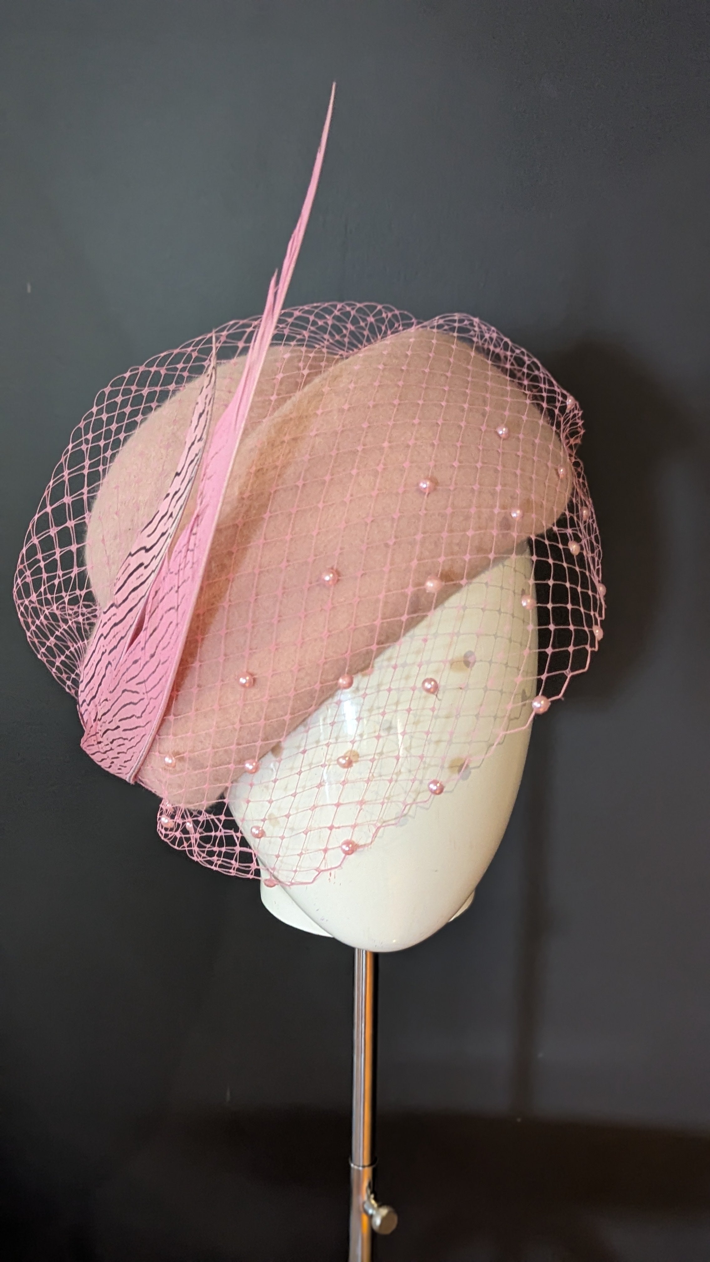 Audrey Pale Pink Vintage Pillbox