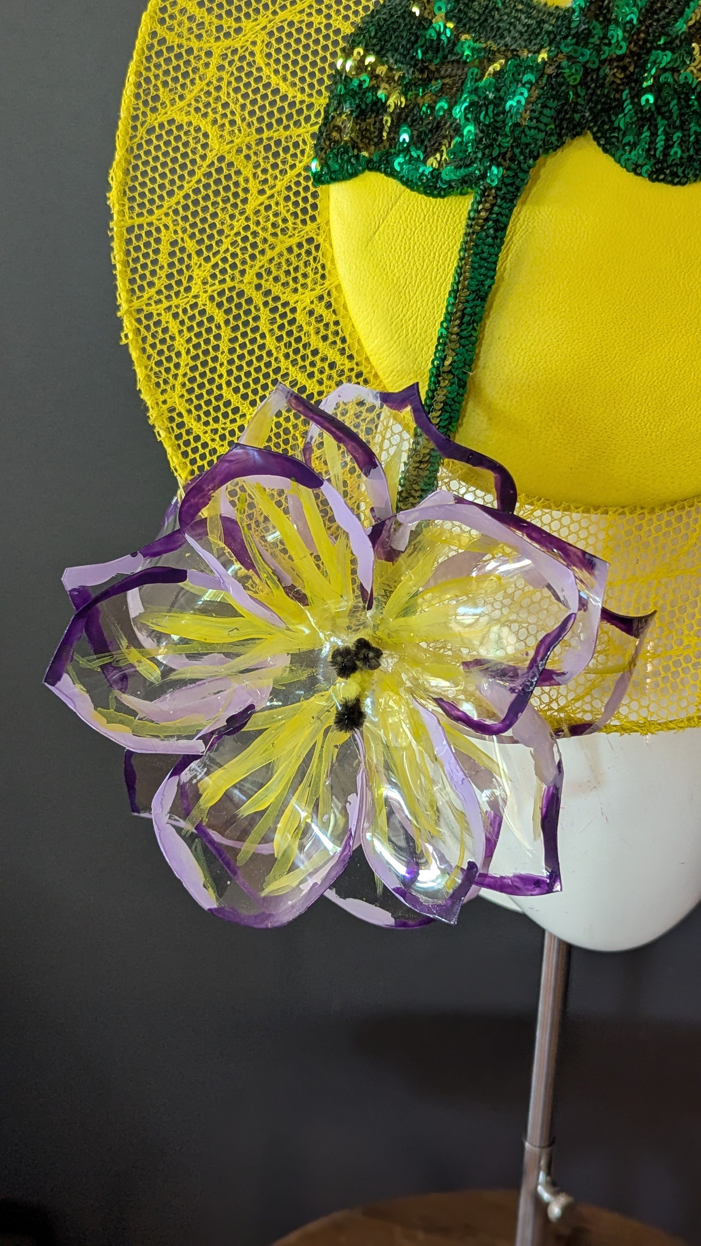 The Iris Bright Yellow & Lilac  Percher