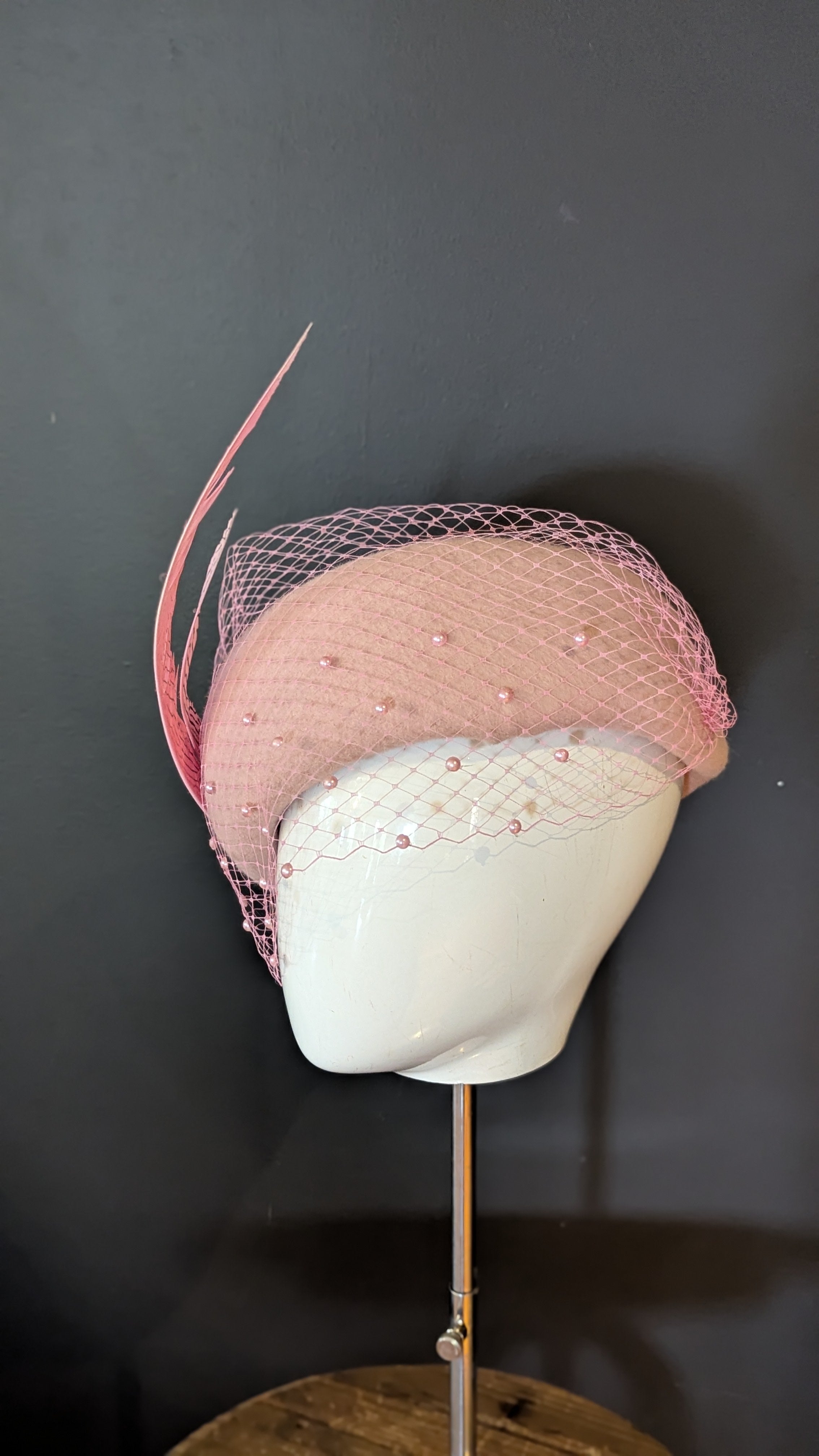 Audrey Pale Pink Vintage Pillbox