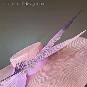 Lilac wide brim with ombre feature Pheasant Swords