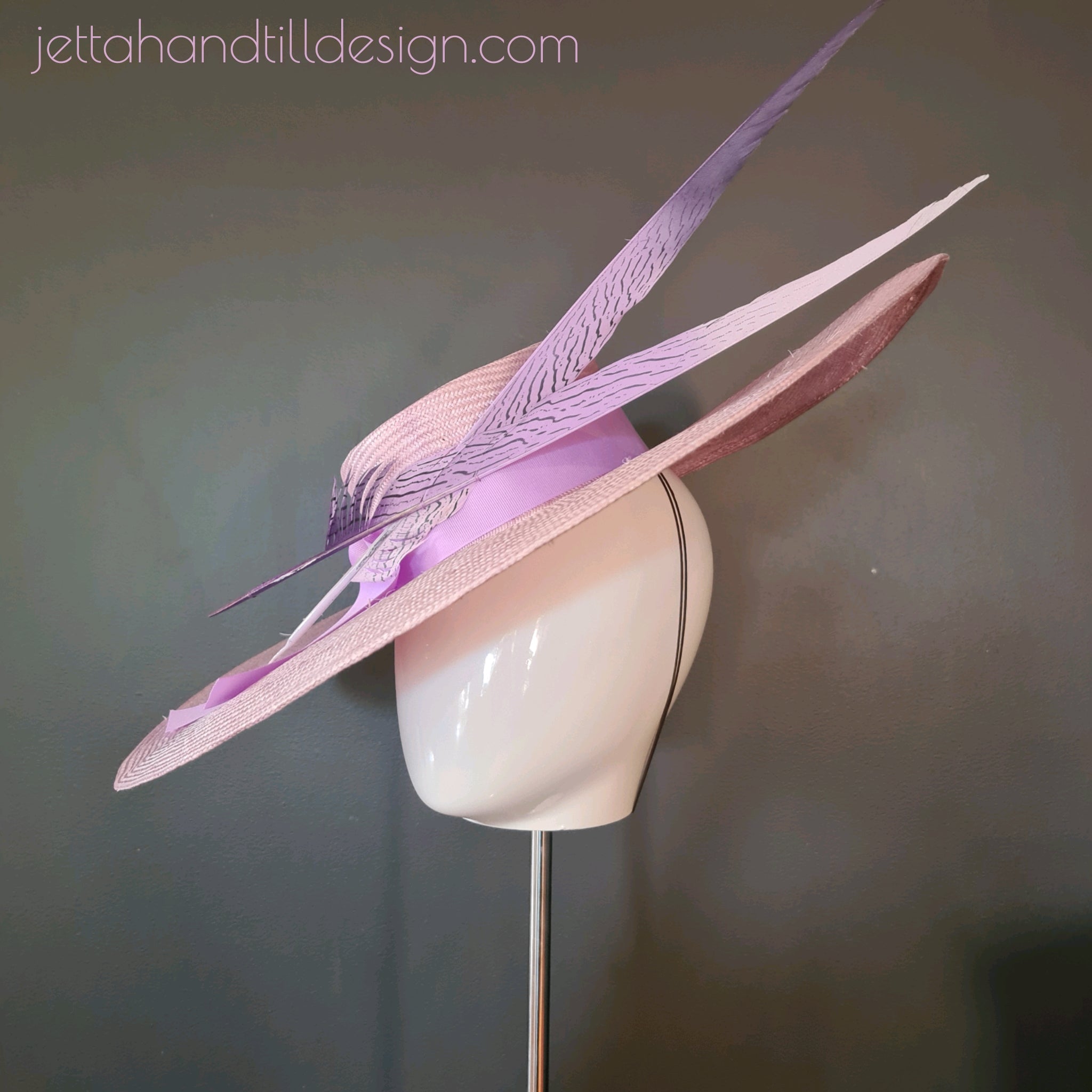 Lilac wide brim with ombre feature Pheasant Swords