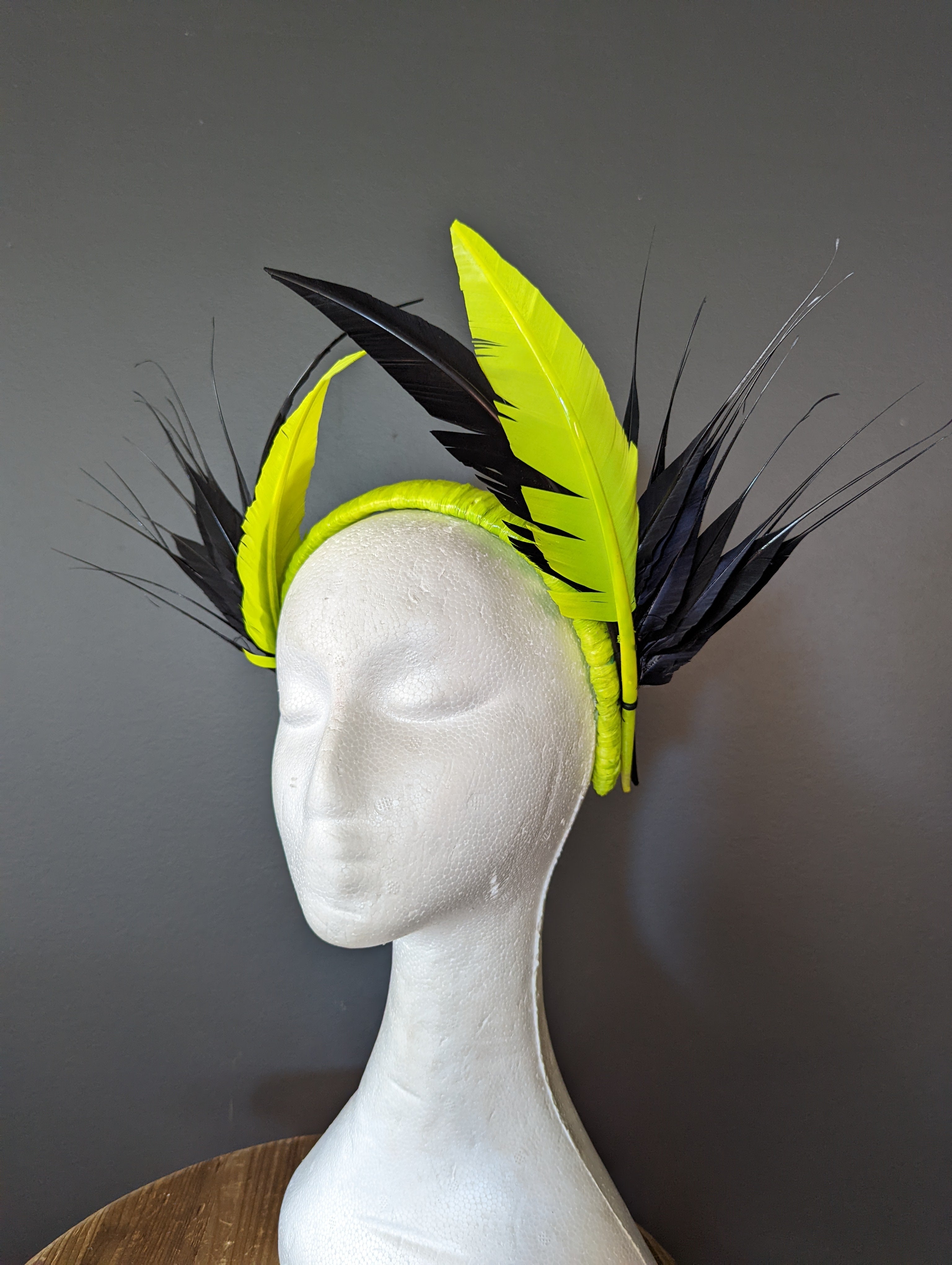 Lime and black spiked crown