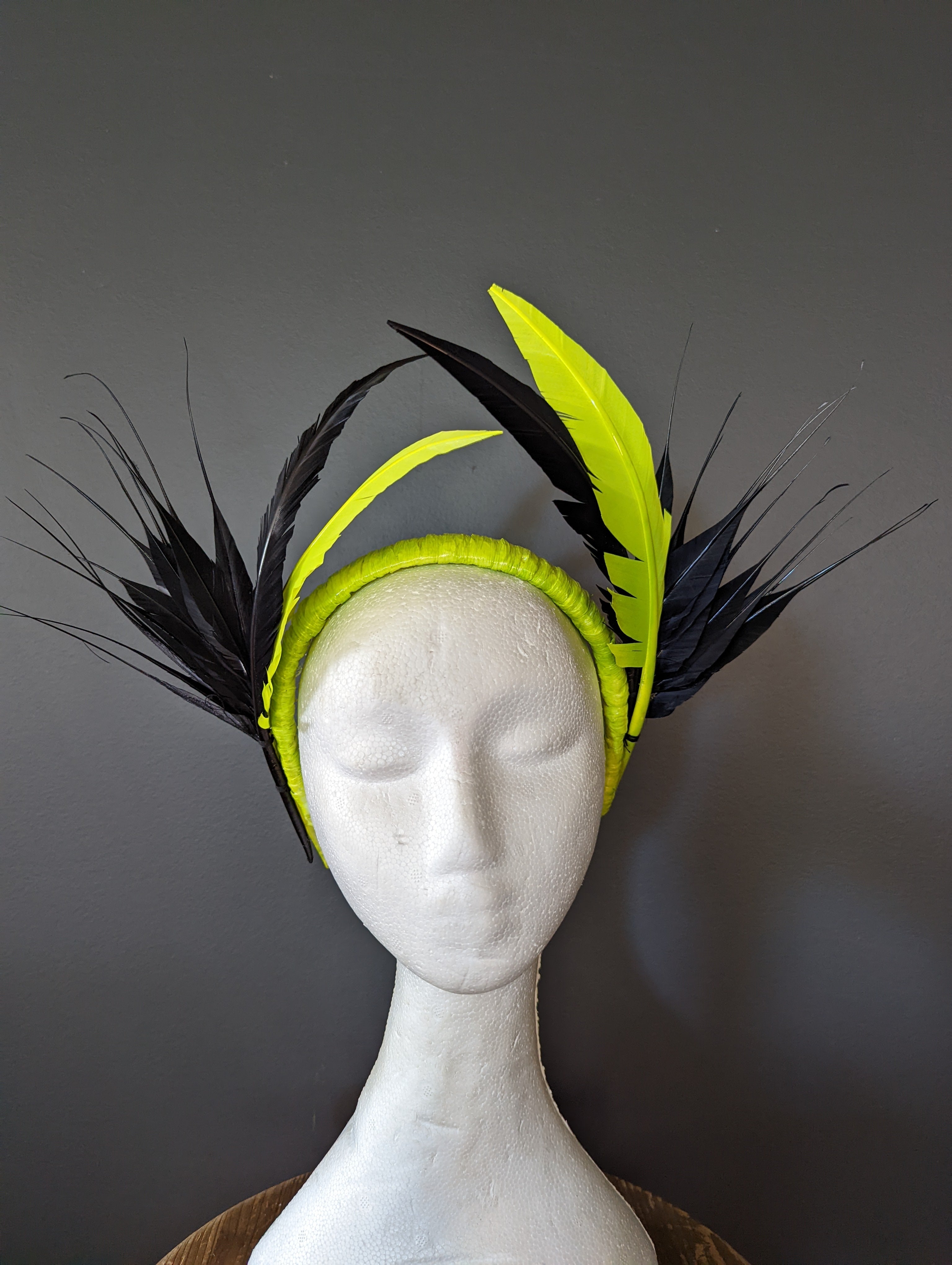 Lime and black spiked crown