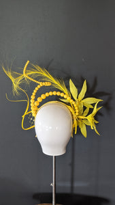 Yellow Sculpted Beaded Halo