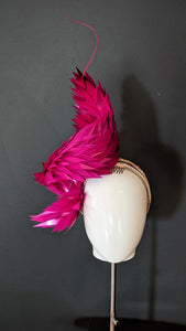 Hot Pink Satin Metallic Swirl