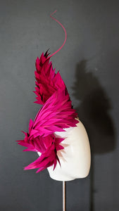 Hot Pink Satin Metallic Swirl