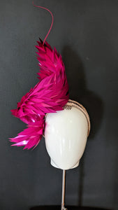 Hot Pink Satin Metallic Swirl
