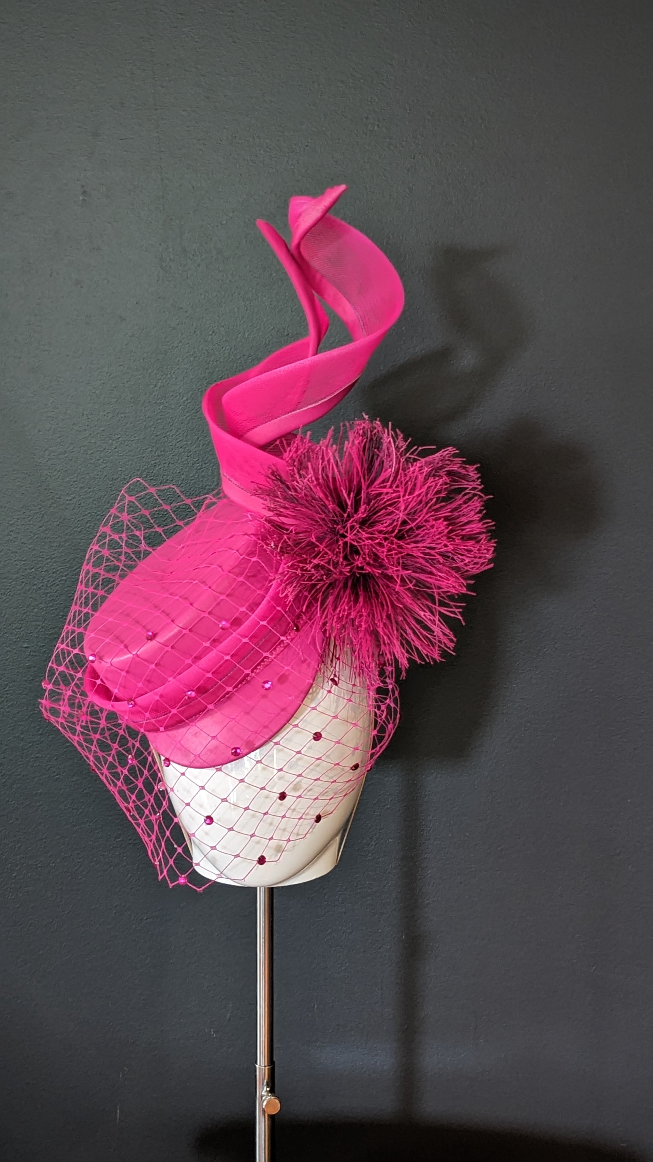 Azia Hot Pink Baker Boy Cap